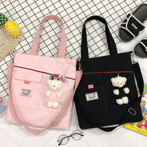 Canvas bag womens new large capacity students class childrens cross bag Korean shoulder bag bag bag bag bag