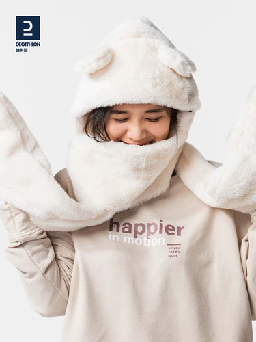 Шарф, удерживающая тепло демисезонная бархатная милая шапка