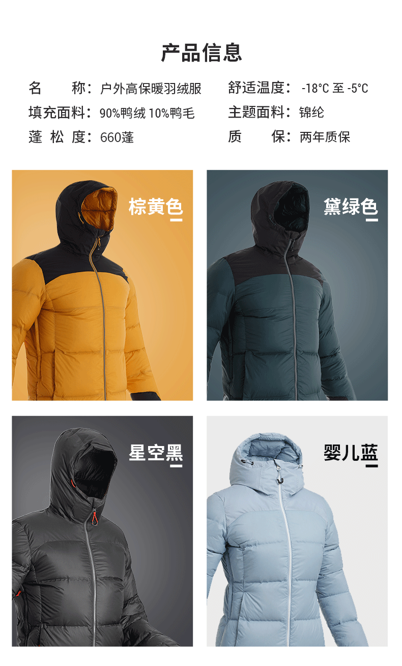迪卡侬 男女加厚羽绒服 面包服 可抵御-18℃严寒 图7