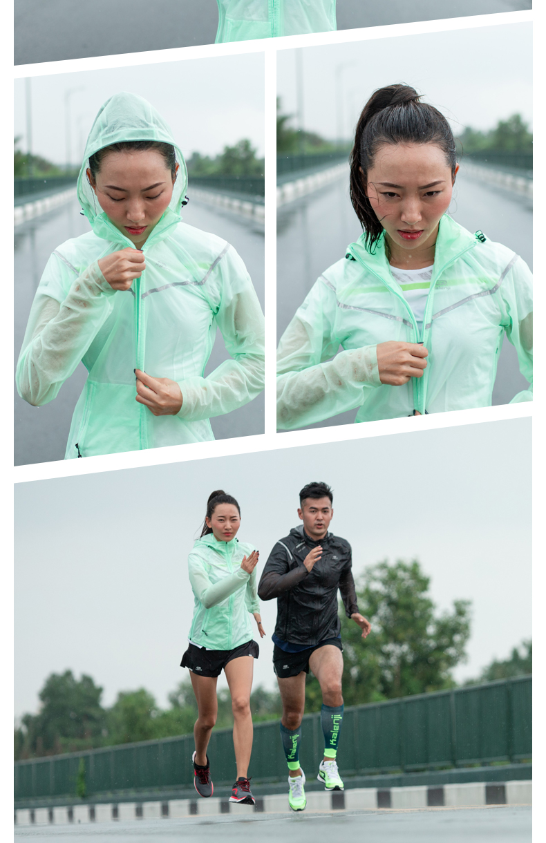 Áo gió thể thao Decathlon nữ mùa xuân và mùa hè chống mưa chạy bộ thể dục áo khoác áo khoác phần mỏng RURR - Áo gió thể thao áo khoác gió nữ