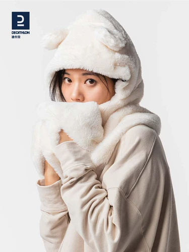 Шарф, удерживающая тепло демисезонная бархатная милая шапка