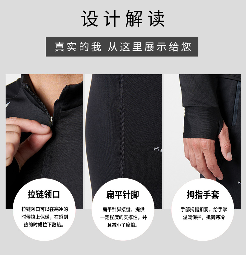 迪卡侬 男士秋冬运动套装 速干透气面料 图3