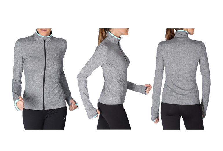 Decathlon áo khoác thể thao nữ mùa thu và mùa đông đứng cổ áo jacket slim slimming trong nhà chạy thể dục FIC CHÚNG TÔI áo khoác nam lining