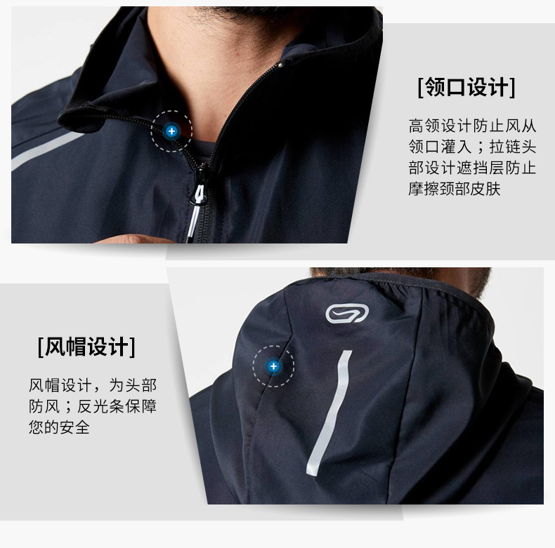 Decathlon vest thể thao nam phần mỏng mùa xuân và mùa hè thường thể dục lỏng ngoài trời windproof chạy áo gió RUN U áo gió bomber nam