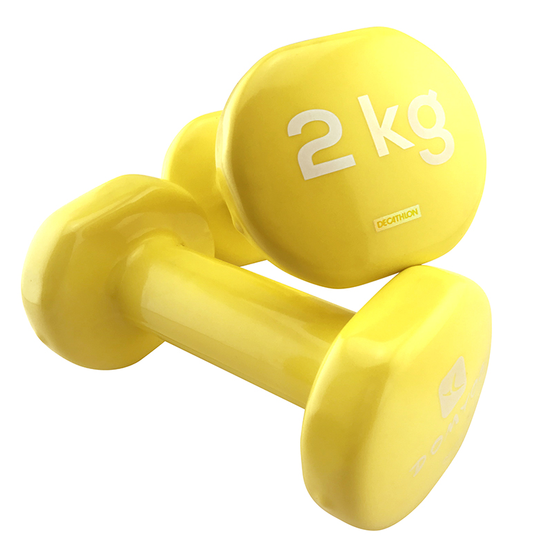 Bone weights. Гантели Domyos 2 кг. Гантели Декатлон 2 кг. Декатлон желтые гантели. Гантели пластиковые с песком.