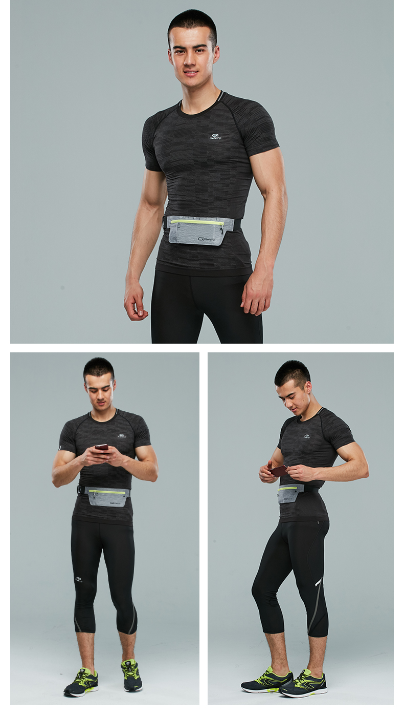 Decathlon túi thể thao nam giới và phụ nữ tập thể dục ngoài trời điện thoại di động chạy thể thao mỏng cơ thể vô hình túi RUN C túi đeo hông dụng cụ