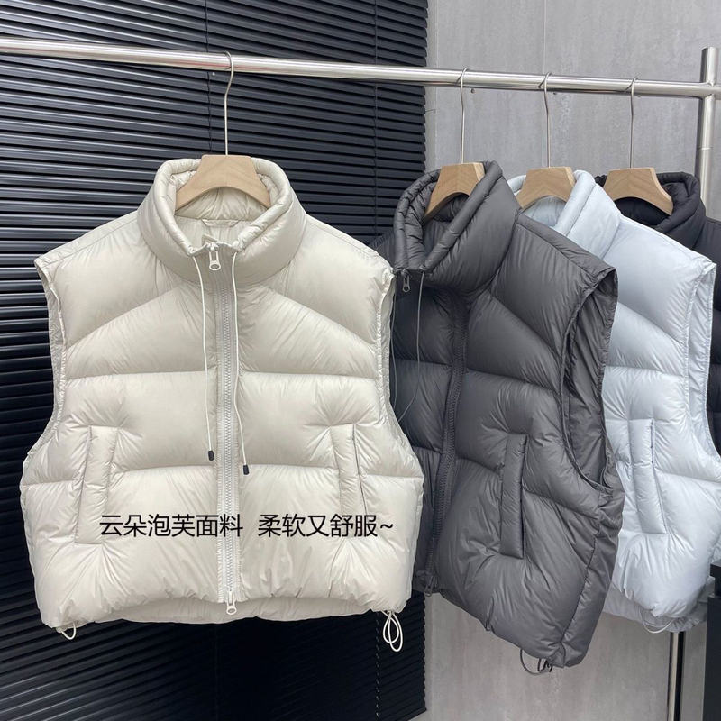 New National Standard 90 Puff down Vest Korean Style Women's Puffer Vest 2025 New Sleeveless Stand Collar Vest
