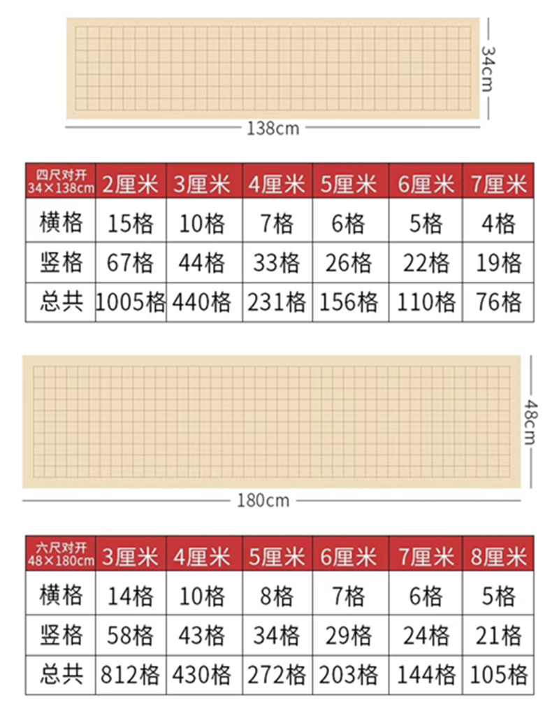 四6尺對開仿古蠟染鎏金半生熟小楷方格子宣紙cm毛筆書法作品