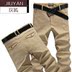 Phiên bản tiếng Hàn của quần lọt khe quần dài nam giản dị Quần cotton dài mùa xuân nam mới thẳng giản dị dài - Quần mỏng quần short nam kaki Quần mỏng