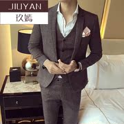 Xuân / Hè mới Summer 2017 New Mid-mở Suit Suit Groom Wedding Dress nhỏ