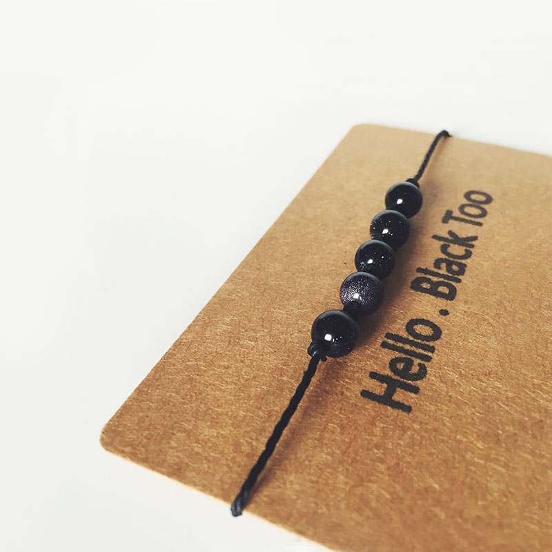 BlackToo / Blue Sandstone Thiết kế đơn giản Vòng đeo tay bện Dây đeo tay Vòng chân Chuyển quà tặng vòng tay cartier