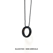 BlackToo dark black agate chalcedony ring necklace gift