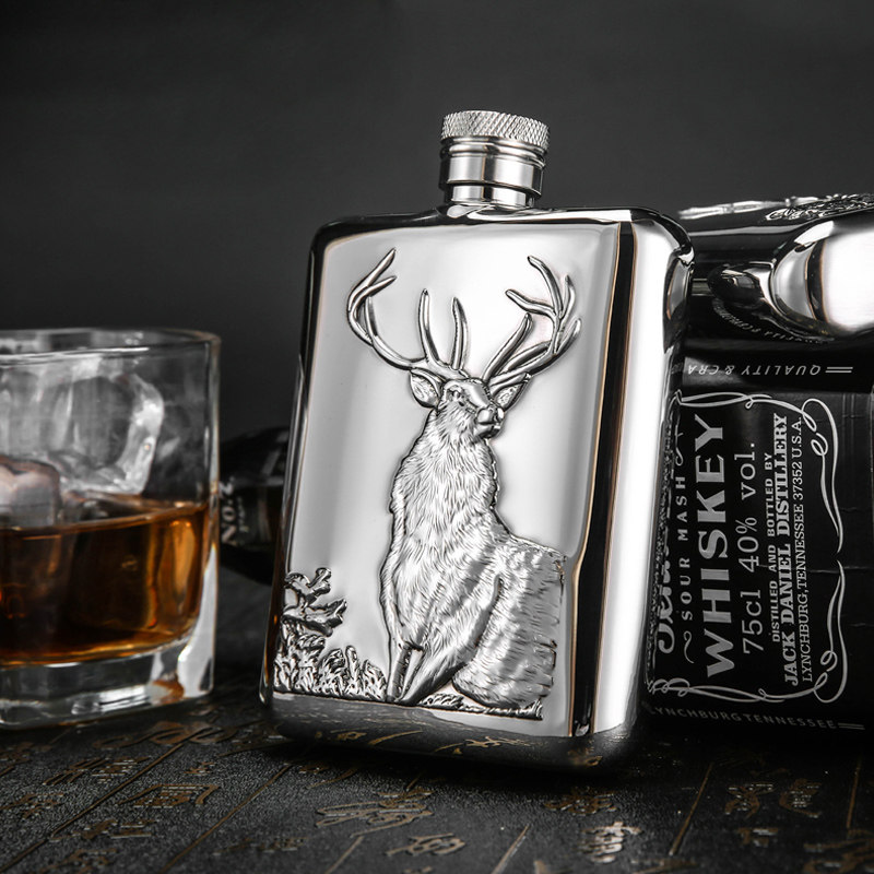 Bai Cheng small jug portable portable antique retro army outdoor high-grade 304 stainless steel thickened personality creativity