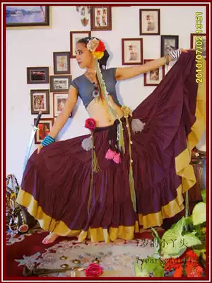 ATS tribal belly dance Gypsy cotton 3-layer 12-meter edging skirt brand EG08