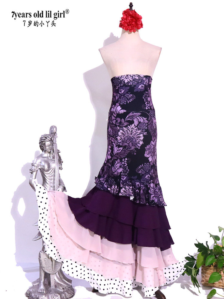 Brand hot pin Flamenco Franco Frammengofer Ramen Gorge Norwegian hemp 6 layers of lotus leaf edge skirts DTT84 -Taobao