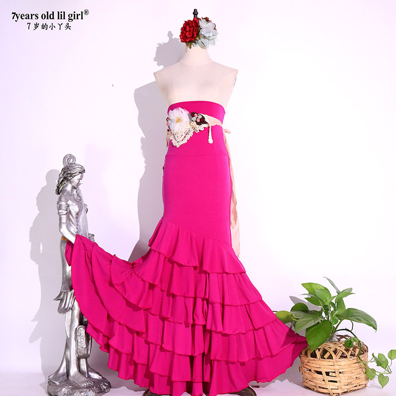 Brand hot pin Flamenco Franco Frammengofer Ramen Gorge Norwegian hemp 6 layers of lotus leaf edge skirts DTT41 -Taobao