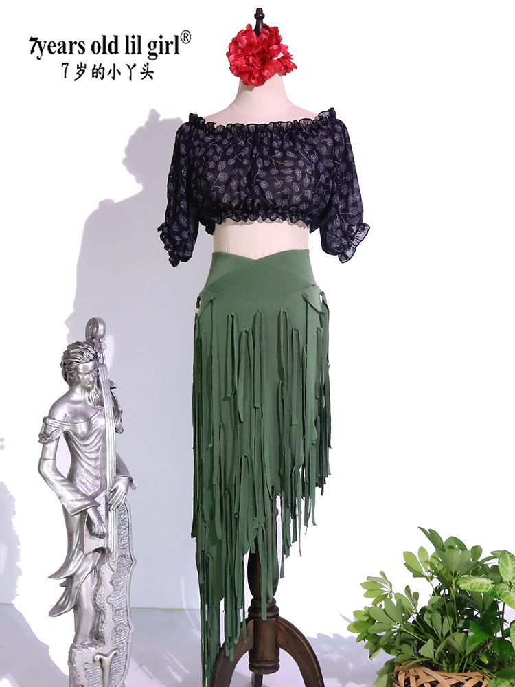 Belly Dance Bag Hip Skirt 2023 Spring Summer New Master's Pohemian High Bullet Flow Su Hip Skirt BL253 -Taobao