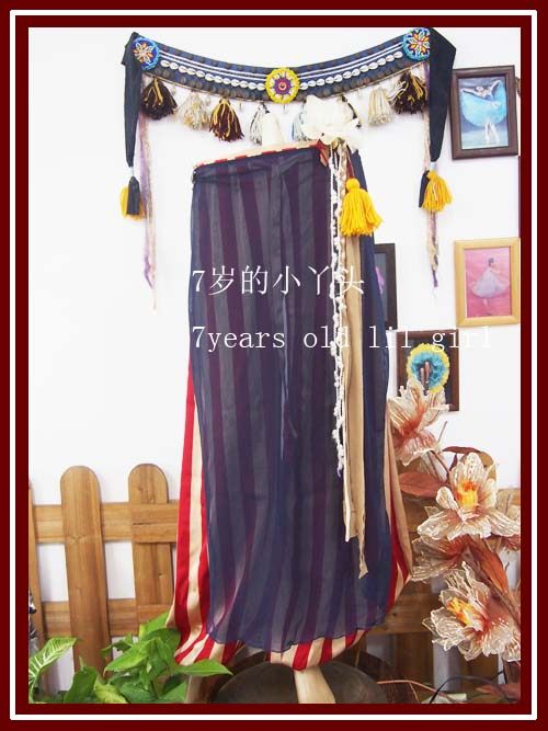 Belly Leather Dance Oriental Dance Modern Dance 2022 New Taiwan Water Yarn Pack Hip High/Waist Skirt Flutter recommended CX46-Taobao