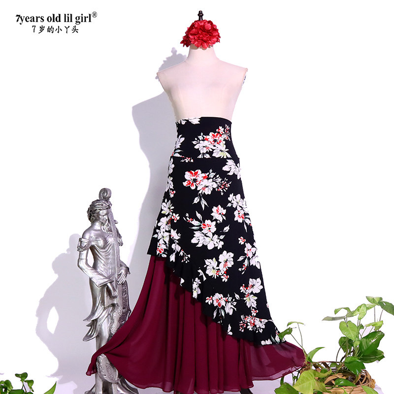 Flamenco Frammengodance Dress Woman 2022 New High Play Norwegian Hemp Bag Hip Pitskirt Hood Skirt HE01-Taobao