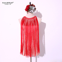 2021 new flamenco Spanish dance accessories neck shawl ice silk tassel performance practice CBD62