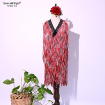 Customized 2020 new flamenco Spanish shawl scarf tassel performance brand design CBD57