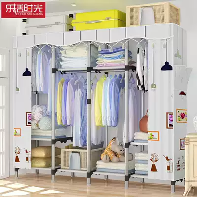 Wardrobe cloth cabinet Modern simple rental room assembly storage cabinet Dormitory fabric hanging wardrobe Household bedroom