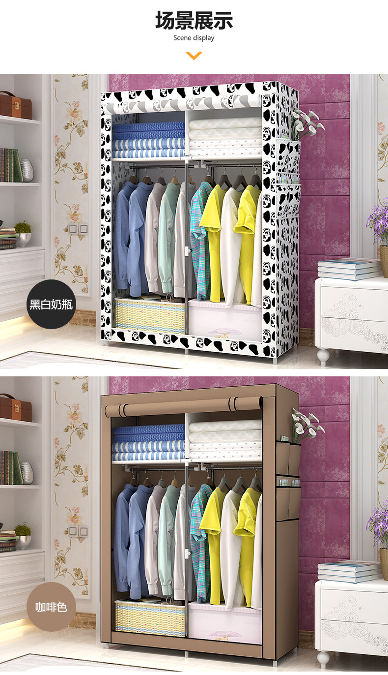 Tủ quần áo đơn giản tủ quần áo đơn giản nền kinh tế hiện đại đơn ký túc xá lưu trữ cho thuê tủ phòng lắp ráp tủ quần áo nhỏ - Buồng tủ giày đẹp
