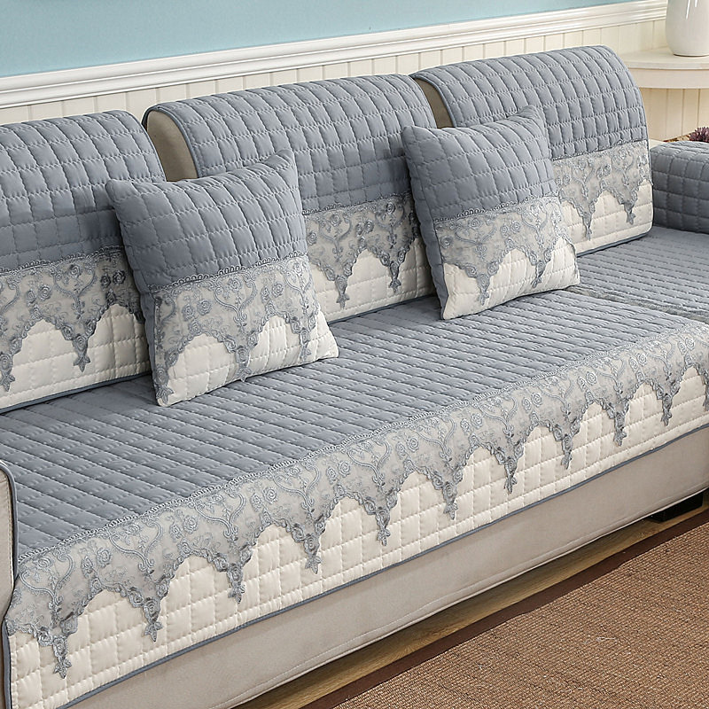 Modern Simple Sofa Cushion Cover Fabric Four Seasons Universal Non-slip Leather Full Cover Solid Color Sofa Cushion Cover Towel Machine Washable