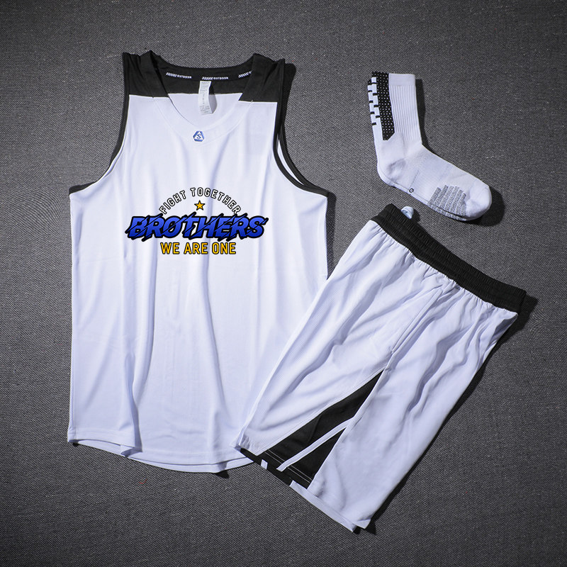 Retro Basketball Clothes Men Vest Sports Team Clothes Customized Socks Sleeveless Competition Training Loose Jersey Customized
