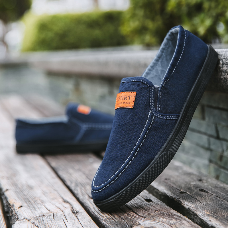 2022 spring Korean version of men's shoes breathable sports casual shoes a pedal lazy all-match canvas shoes work shoes men