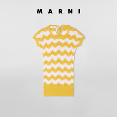 Трикотаж marni 2021新款早春系列拼色波纹短袖女士针织衫