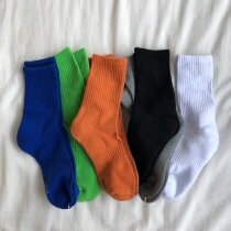  Cola life ins The same spring and summer multi-color pure cotton national tide solid color mid-tube socks color Japanese stockings for men and women