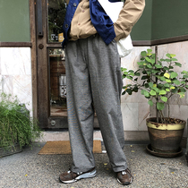  50% off homemade ins Japanese retro temperament plaid loose straight cropped pants casual trousers men and women