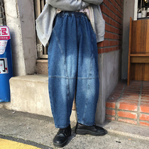  50% off homemade high-quality primary colors autumn and winter American retro loose straight Japanese tooling jeans men and women