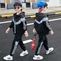 Boys' autumn suit 2021 new spring and autumn children Han version handsome net red two sets of little boys' sports tide suit