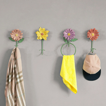 You can live clothes hook metal wall hanging wall creative cute bedroom pastoral retro hat ins wind flowers