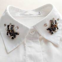 Returns and exchanges are not supported Customized cotton diamond-embellished white lapel collar wantneng versatile decorated fake collar for children
