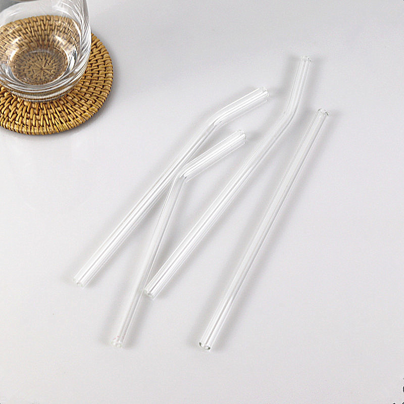 Glass Straws Are Non-Disposable, Heat-Resistant, Lipstick-Proof, Transparent, Environmentally Friendly, Suitable for Adults and Children, Pearl Milk Tea Bent Drinking Straws