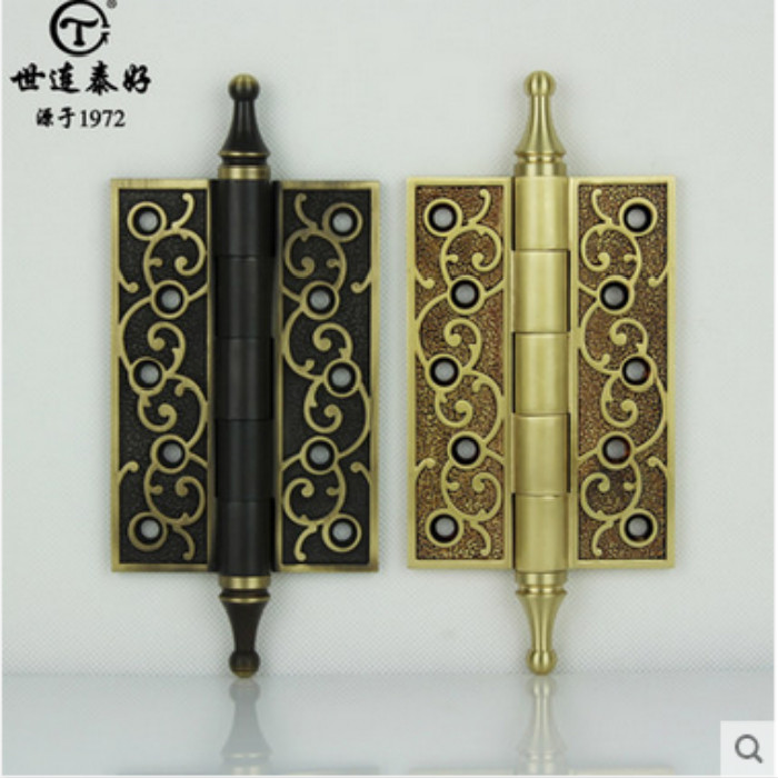 American pure copper hinge wooden door silent bearing hinge American style European style antique full copper 5 inch hinge hinge