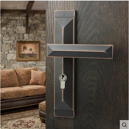 American copper lock room American square door lock bedroom black antique room door lock European type copper door lock SM 1405