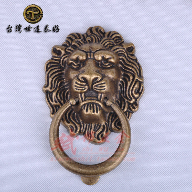 All-bronze beast heads pull bronze lion pull round bronze lion head knocking on doorknock large lion head ring
