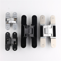 YIBAILI black three-dimensional adjustable hidden hinge Invisible door hinge Cross hinge External open hidden door hinge