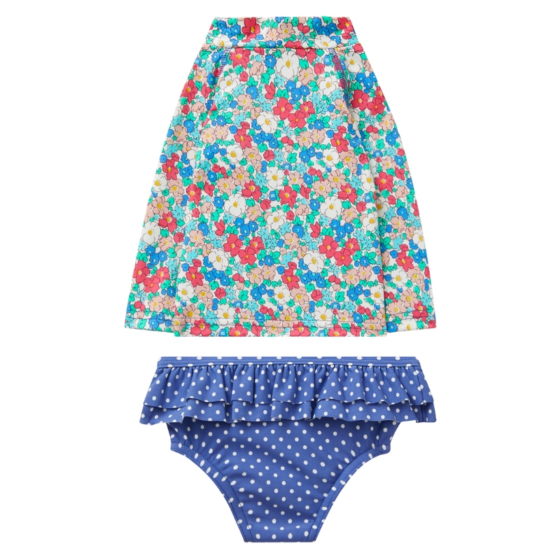 MiniBoden UK Direct Children Mặc Trẻ em Kem chống nắng polka Dot In Surf Bộ đồ bơi bó sát bộ đồ bơi xẻ cho bé gái