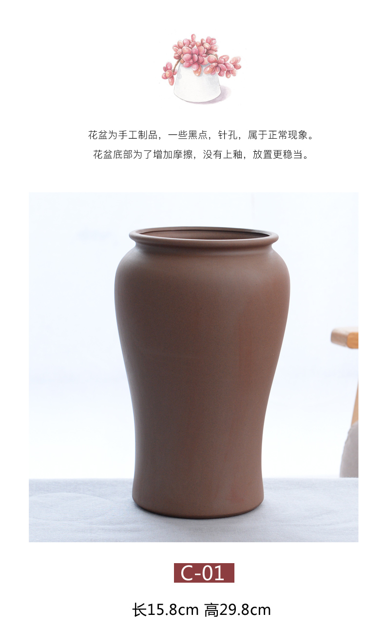 Coarse pottery ceramic vase planting restoring ancient ways is dried flowers sitting room zen flower arrangement home decoration wood, ceramic flower implement furnishing articles