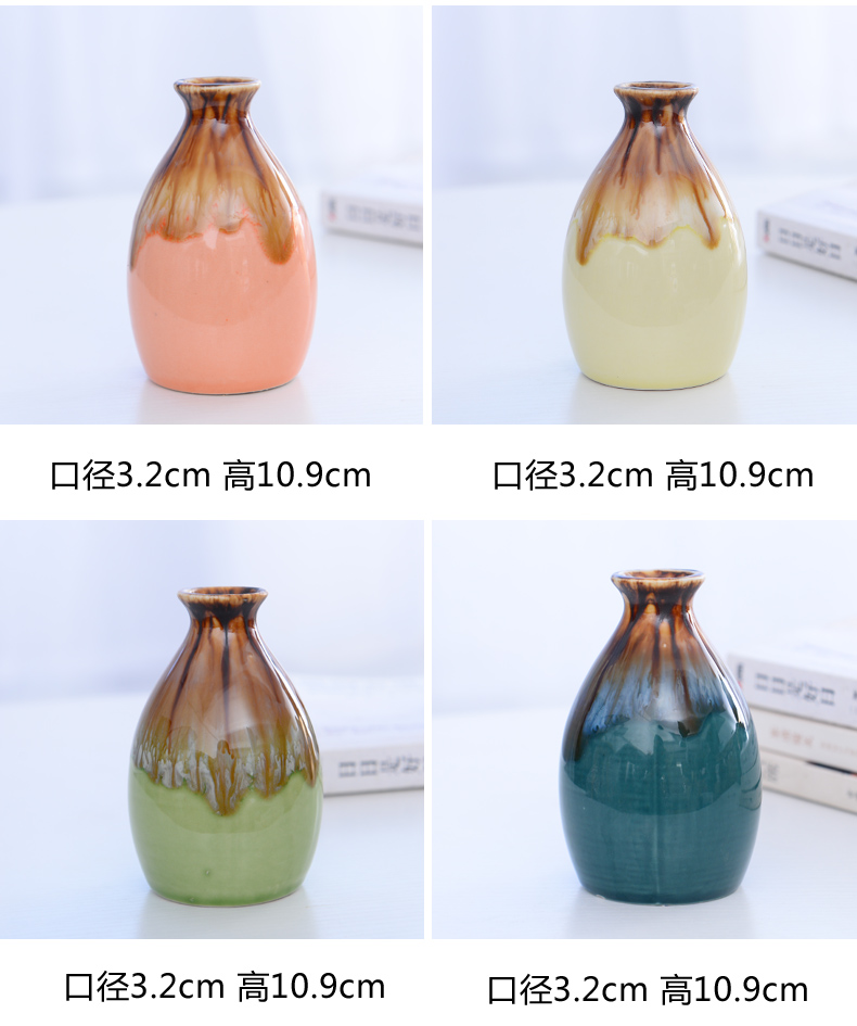 Small pure and fresh and ceramic vases, flower receptacle I and contracted fake flower, dried flower flower hydroponic flower pot home furnishing articles