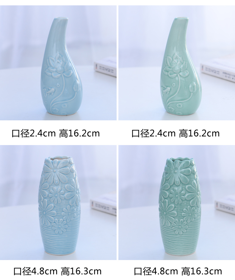 Furnishing articles of household ceramic vase flower implement transparent creative flower vase European household small sitting room fresh water bottle