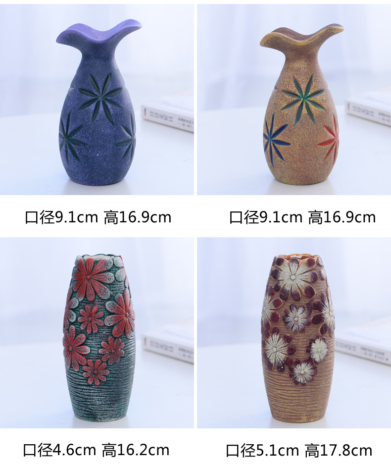 Furnishing articles of household ceramic vase flower implement transparent creative flower vase European household small sitting room fresh water bottle