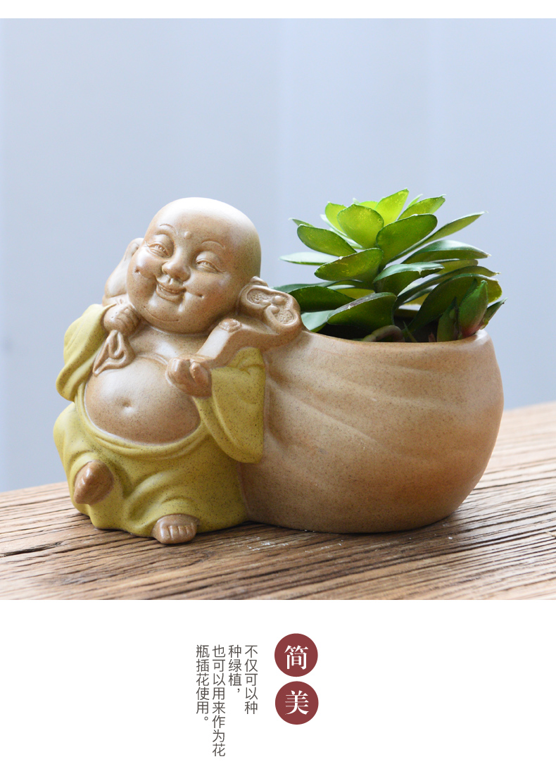 Fleshy zen flowerpot ceramic maitreya desktop furnishing articles asparagus pot potted flower implement small old running the furnishing articles flowers