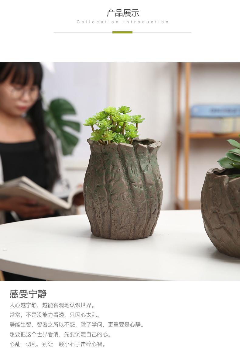 Coarse pottery fleshy green plant flower of bracketplant of the ceramic pot is mage, fleshy old high permeability model of large diameter of the big flower pot