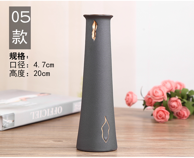 I and contracted dry flower vase indoor desktop furnishing articles flowers all over the sky star lily flower porcelain home decoration